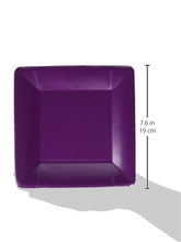 Durable Plain Square Eco Party Plates Tableware, Plum, Paper, 7" x 7", Pack of 20